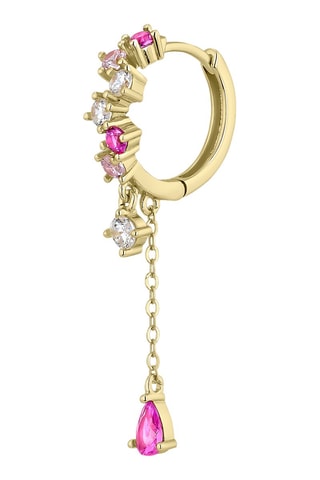 Boucle d'oreille - Argent plaqué or jaune et zircons