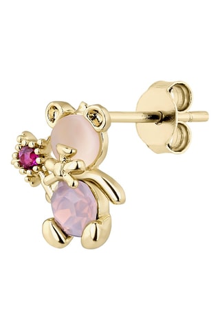 Puce Cute Bear - Argent plaqué or jaune