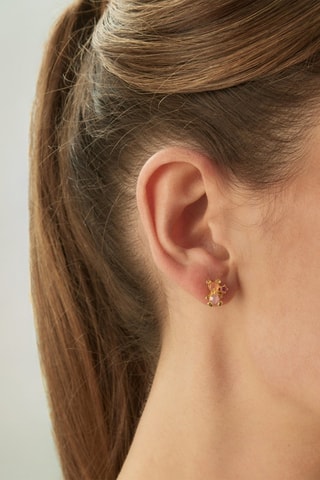 Puce Cute Bear - Argent plaqué or jaune