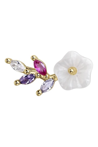 Puce - Argent plaqué or jaune et nacre