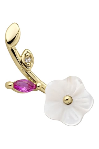 Puce - Argent plaqué or jaune et nacre