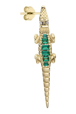 Piercing Aligator - Plaqué or jaune, argent et spinelles