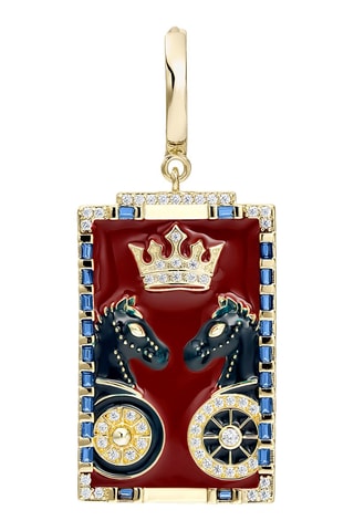 Piercing Cartas Tarot El Carro - Argent plaqué or jaune