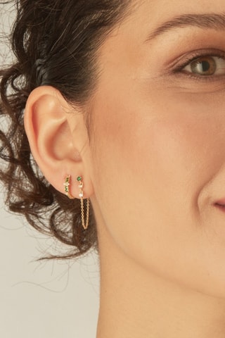 Piercing Eman - Argent plaqué or jaune et spinelles