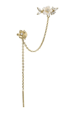 Piercing Lilium - Zilver Doublé Geelgoud, Parelmoer en Diamant