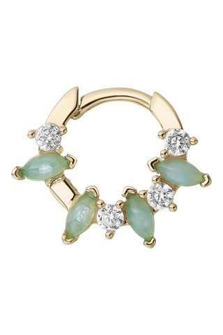 Piercing Daith - Argent plaqué or jaune et amazonites