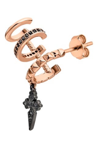 Piercing Harlow Shine - Argent plaqué or rose et spinelles