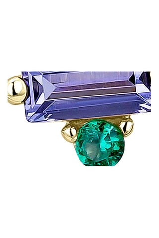 Piercing Satet - Argent plaqué or jaune et tanzanite