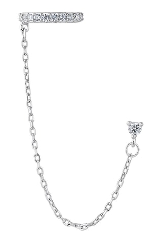 Earcuff Sanza - 
Argent et zircons