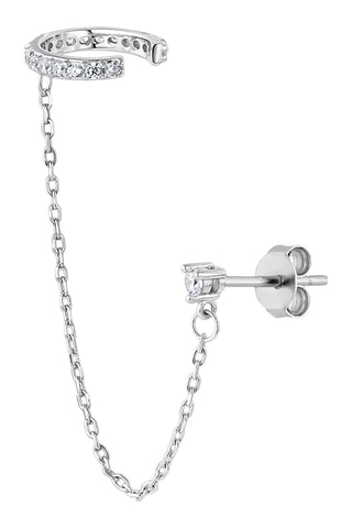 Earcuff Sanza - 
Argent et zircons