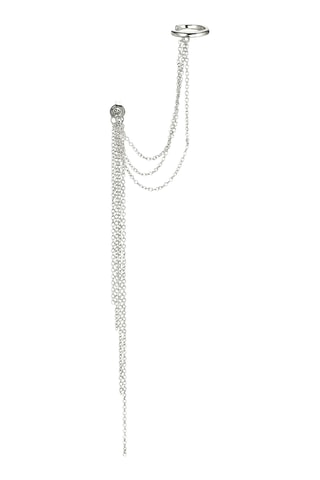 2 earcuffs reliés par chaînette - Argent