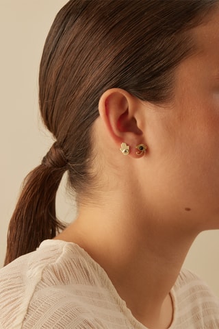 Piercing - Argent plaqué or jaune et aventurine