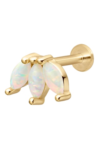 Piercing - Argent plaqué or jaune et opales