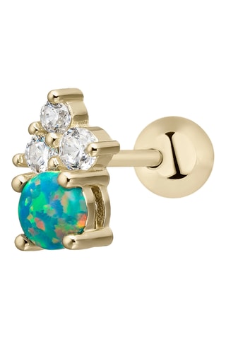 Oorbel - Zilver Doublé Geelgoud en Opaal