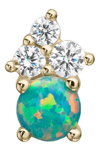 Oorbel - Zilver Doublé Geelgoud en Opaal