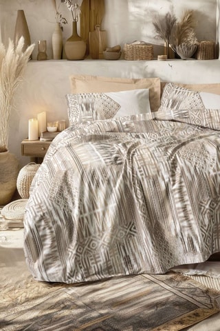 Parure de couette en coton - 57 fils/cm² Amara - Caramel