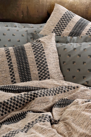 Parure de lit en coton 57 fils/cm² Arlo - Marron et noir