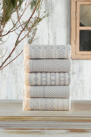 5 serviettes de toilette Maya - Gris - 38 x 65 cm