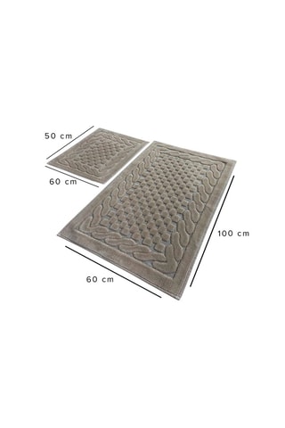 2 tapis de bain Bambi - Beige - 50 x 60 cm / 60 x 100 cm