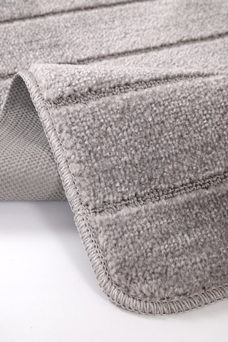 2 tapis de bain Yeni Cizgili - Gris - 50 x 80 cm et 40 x 50 cm