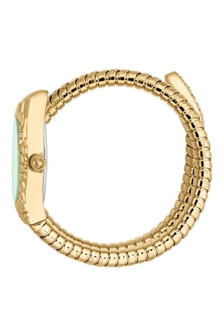 Stalen Quartz Horloge - Goudkleurig en Groen