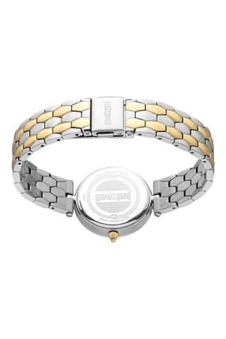 Stalen Quartz Horloge met Tsjechische Kristallen - Goudkleurig en Zilverkleurig