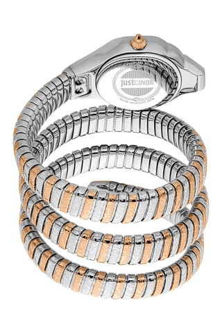 Stalen Quartz Horloge met Tsjechische Kristallen - Roségoudkleurig en Wit