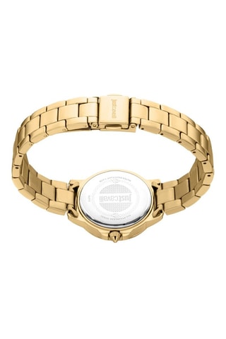 Stalen Quartz Horloge met Tsjechische Kristallen - Goudkleurig en Zilverkleurig