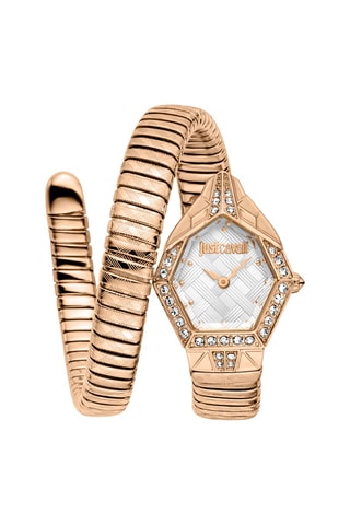 Stalen Quartz Horloge - Roségoudkleurig en Wit