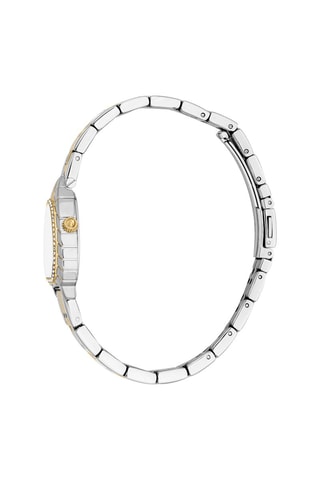 Stalen Quartz Horloge met Tsjechische Kristallen Perla - Zilverkleurig en Goudkleurig