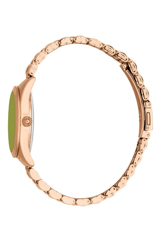 Stalen Quartz Horloge - Roségoudkleurig en Groen