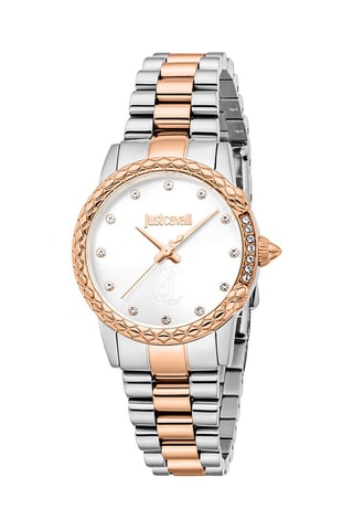 Stalen Quartz Horloge - Zilverkleurig en Roségoudkleurig