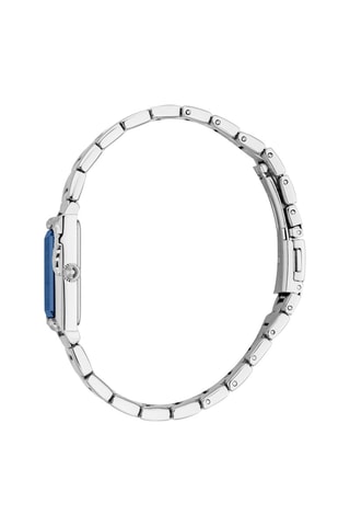 Stalen Quartz Horloge met Tsjechische Kristallen Dolcezza - Zilverkleurig en Blauw