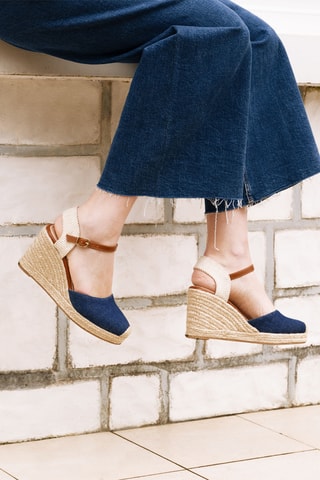 Sandali con zeppa Mariana - Blu