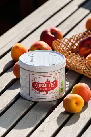 Té White Bellini ecológico - Melocotón y albaricoque - Lata de 90 g