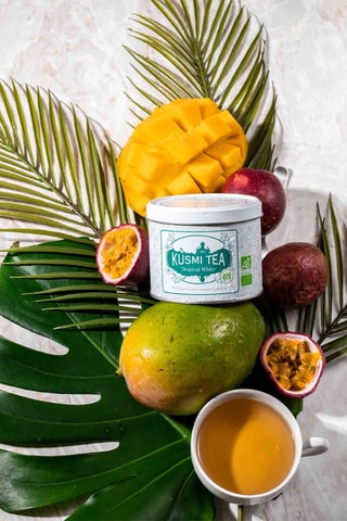 Té Tropical White ecológico - Mango y fruta de la pasión ­- Lata de metal - 90 g