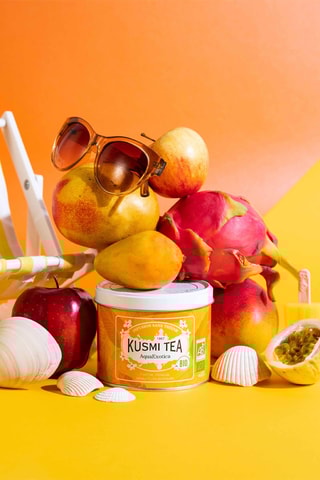 AquaExotica ecológica sin teína - Hibisco y frutas exóticas - Lata de metal - 100 g