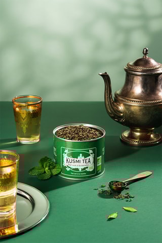 Té verde con menta ecológico originario de Marruecos - Lata de metal - 100 g