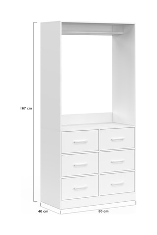 Vestidor de 6 cajones Uma - 167 x 80 x 40 cm