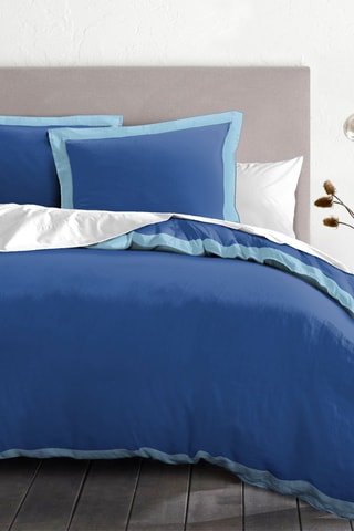 Parure de couette en percale de coton 80 fils/cm² La Melomane - Indigo