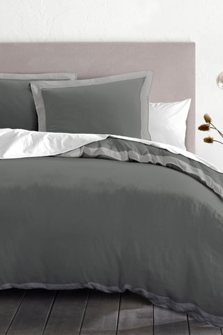 Parure de couette en percale de coton 80 fils/cm² La Melomane - Anthracite