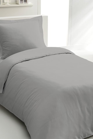 Parure de couette en percale de coton 80 fils/cm² La Partisane - Gris