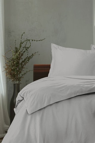 Parure de couette en percale de coton 80 fils/cm² La Partisane - Gris