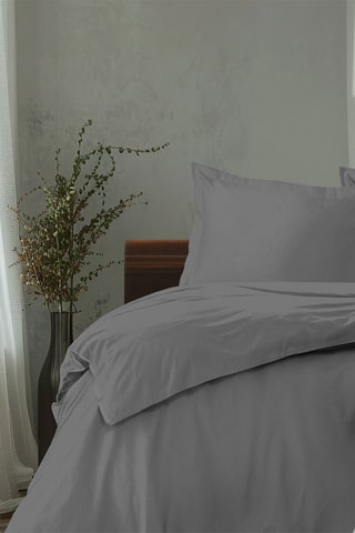 Parure de couette en percale de coton 80 fils/cm² La Partisane - Anthracite