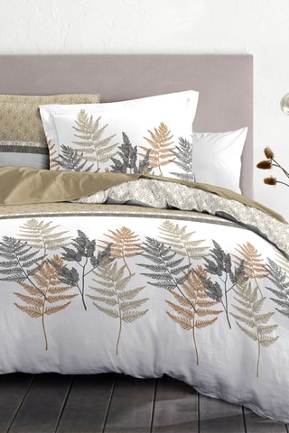 Parure de couette en percale de coton 80 fils/cm² La Marquise - Beige et taupe