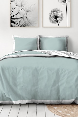 Parure de couette en percale de coton 80 fils/cm² La Melomane - Vert d'eau