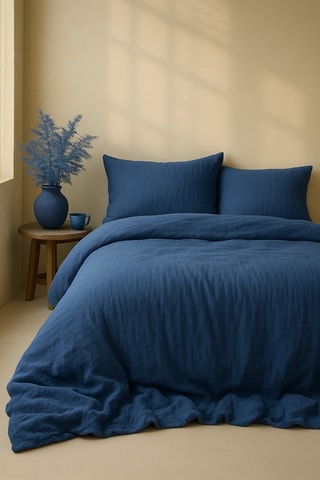 Parure de couette en gaze de coton La Sultane - Bleu