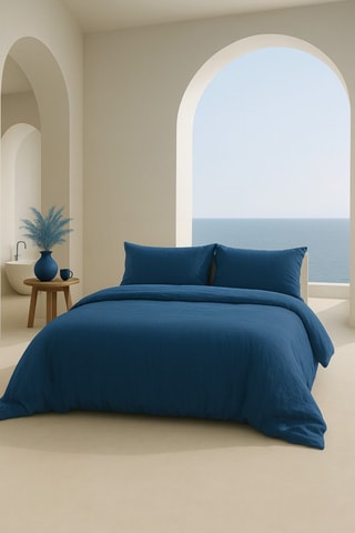 Parure de couette en gaze de coton La Sultane - Bleu