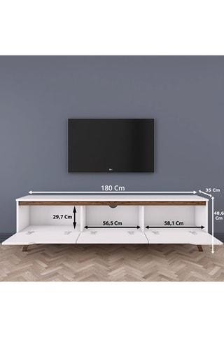 Meuble TV 3 abattants - 48,6 x 180 x 35 cm