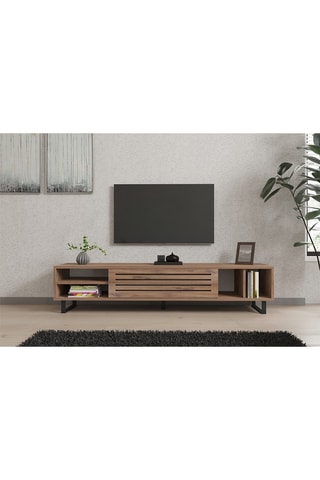 Meuble TV 1 abattant Safir - 160 x 35 x 40 cm